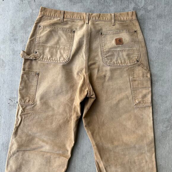 Vintage Y2K Carhartt brown double knee work wear carpenter pants - Picture 6 of 10